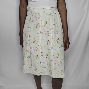 Vann Vintage Floral Print Skirt